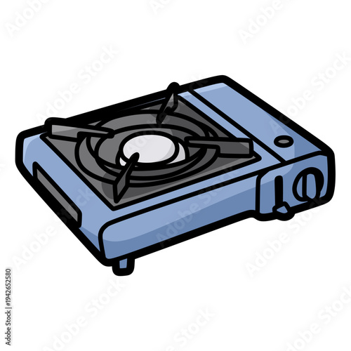 simple blue portable stove for cooking