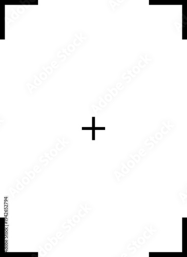 Camera viewfinder interface, video frame. Surveillance screen, record frame doodle. 