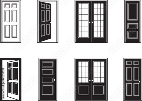 Wallpaper Mural Home Entrance Door Icons Interior Exterior Door Vector Collection Torontodigital.ca
