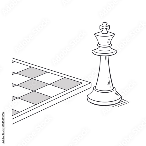 Vector illustration of a chess king piece and board