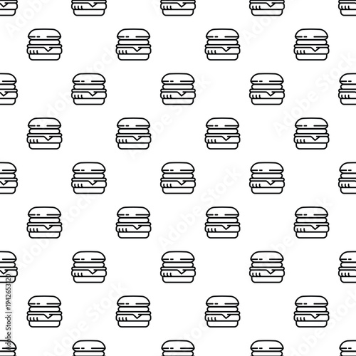 Repeating linear burgers creating a fast food snack background