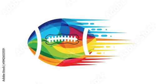 Colorful American Football Icon Design.