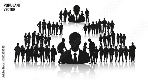 Silhouette of a Business Hierarchy - A Visual Representation of Corporate Structure.