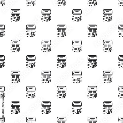 Hand dryer elements forming a seamless pattern on a white background