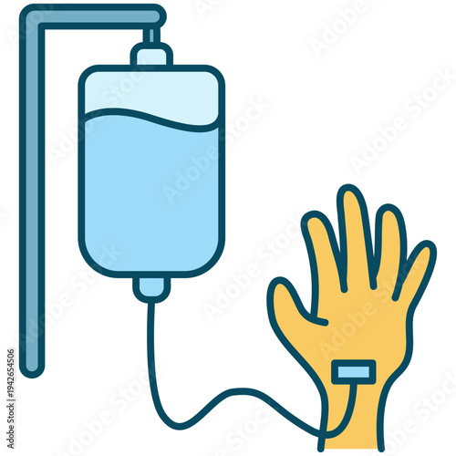 Medical Infusion Bag and Patient Hand
