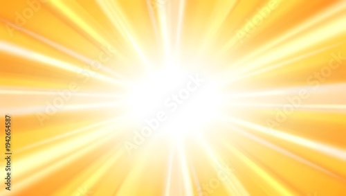 Vibrant yellow sunburst background with bright light rays and radial explosion effect