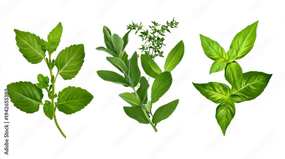 Obraz premium Fresh herbs mint basil sage thyme