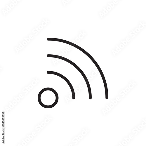 Minimal wireless signal line icon representing WiFi connectivity, network signals and digital communication systems