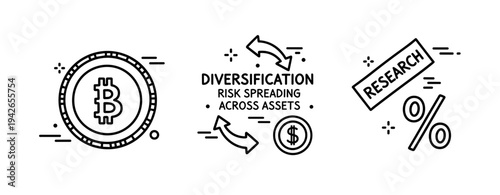 Bitcoin and financial diversification concepts with research emphasis