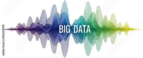 A vibrant spectrum graphic depicts the concept of big data with audio wave patterns