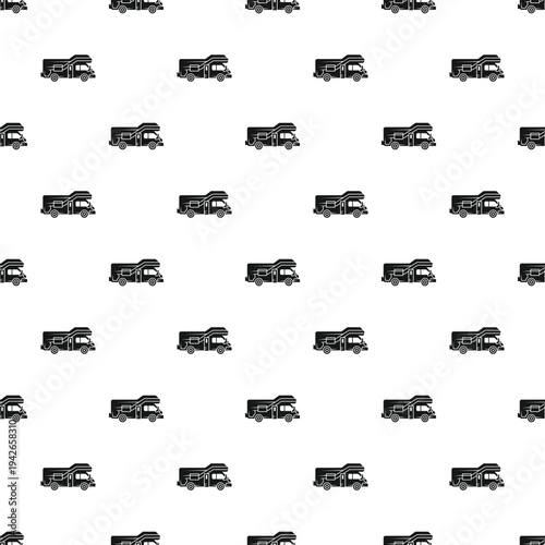 Camper vans creating a repeating background for travel and road trip concepts