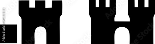 Minimalist Medieval Castle Tower Fortress Icon