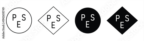 PSE vector icon, product certification, service certification test mark, law on electrical equipment product safety, isolated with thin lines easy to edit, EPS 10