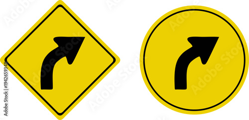 Sharp Right Curve Traffic Warning Sign