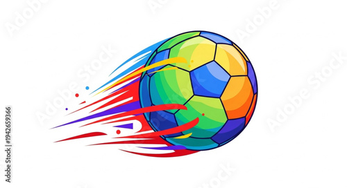 Colorful Soccer Ball in Motion.