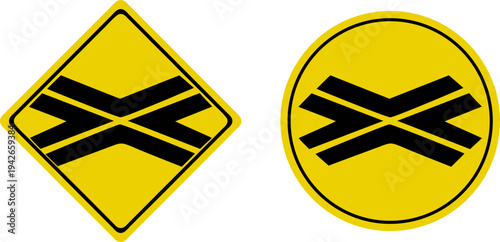 Railway Level Crossing Traffic Warning Sign