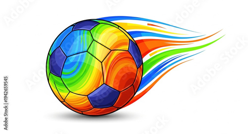 Colorful Soccer Ball in Motion.