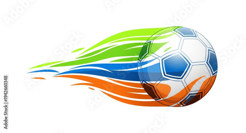 Colorful Soccer Ball in Motion.