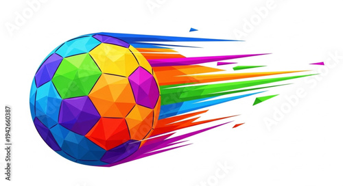 Colorful Soccer Ball in Motion.