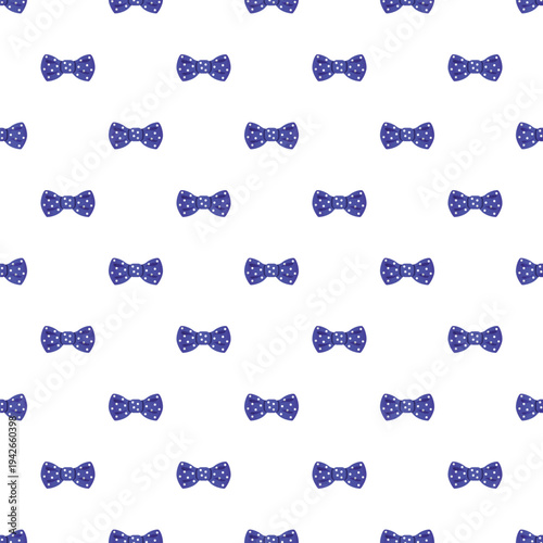 Purple bow ties with white polka dots creating a seamless pattern