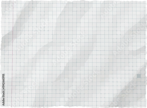 Textured, crumpled paper with a faint grid pattern and torn edges