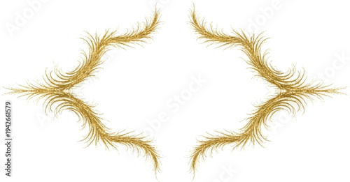 Golden wheat strands frame a diamond shape with wispy, feathery texture