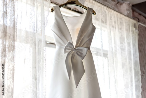 Obraz na plátně Elegant satin wedding dress