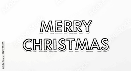 White background with "MERRY CHRISTMAS" in bold, outlined black text