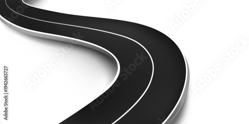 White And Yellow Stripes On Asphalt Road Texture.