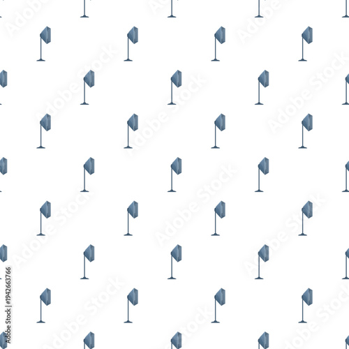 Studio flash lighting equipment creating a repeating pattern on white background