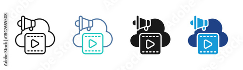 Live Promotion icon set multiple style collection