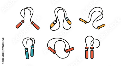 Jump Rope Line art vector set clean fresh abstract illustration