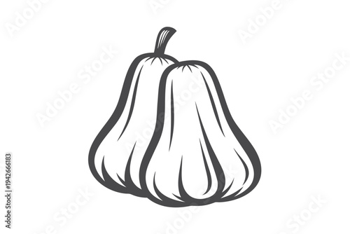 Two Rose Apples Design Isolated on White Background Fruit Outlines