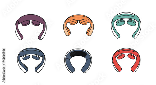 Neck Massager Line art vector minimal abstract graphic color