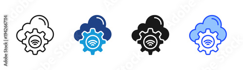 Stream Setup icon set multiple style collection