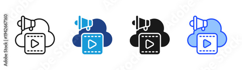 Live Promotion icon set multiple style collection