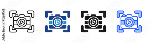 Stream Recording icon set multiple style collection