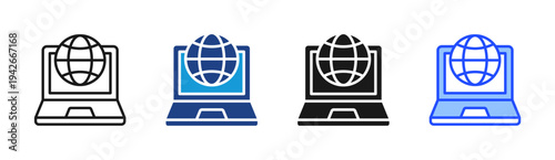 Global Streaming icon set multiple style collection