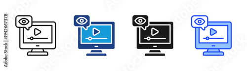 Live Monitor icon set multiple style collection