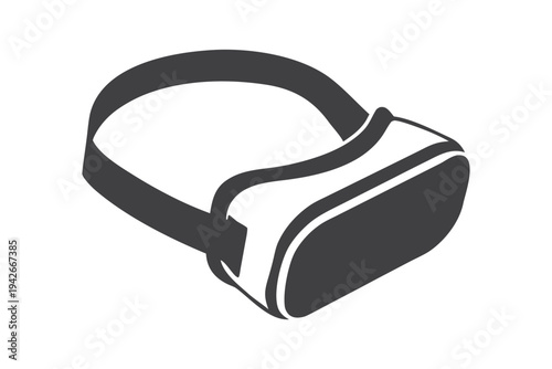VR Headset Flat Design on White Background for Digital Experiences