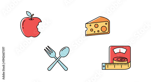 Nutrition Facts Line art minimal digital abstract color illustration