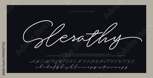 Brush Script Logotype Font lettering handwritten  