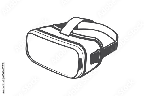 VR Headset, Virtual Reality Device, Gadget on White Background, Isolated