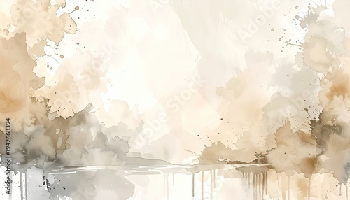 Abstract watercolor artwork with muted earth tones and soft, diffused light