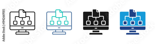 Code Structure icon set multiple style collection