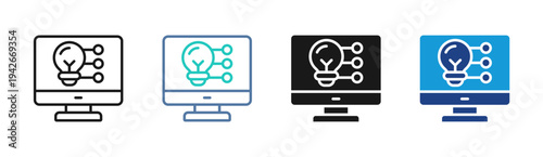 Idea Development icon set multiple style collection