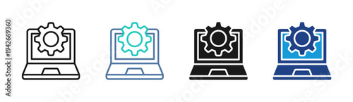 Software Configuration icon set multiple style collection