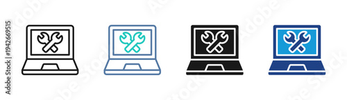 System Maintenance icon set multiple style collection