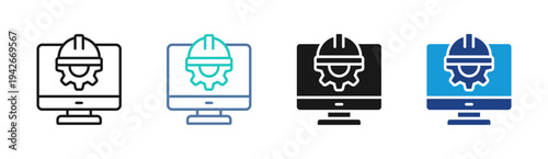 System Configuration icon set multiple style collection