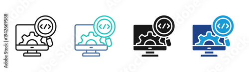 Code Analysis icon set multiple style collection